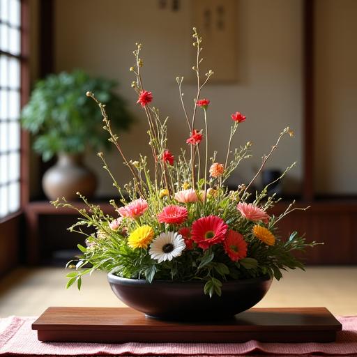 伝統的な茶会のための床の間の花